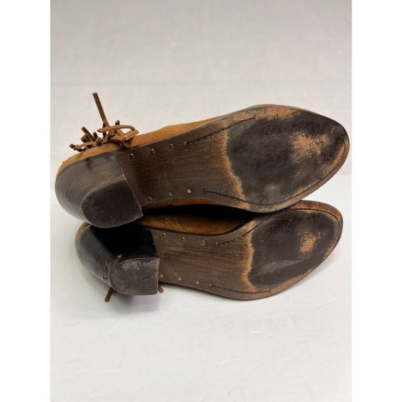 SAM EDELMAN 'Louie' Fringed Western Ankle Boots, Brown Suede 12M - Picture 9 of 12